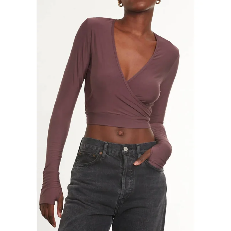 Price Slash Butter Wrap Top With Thumb Holes In Mink