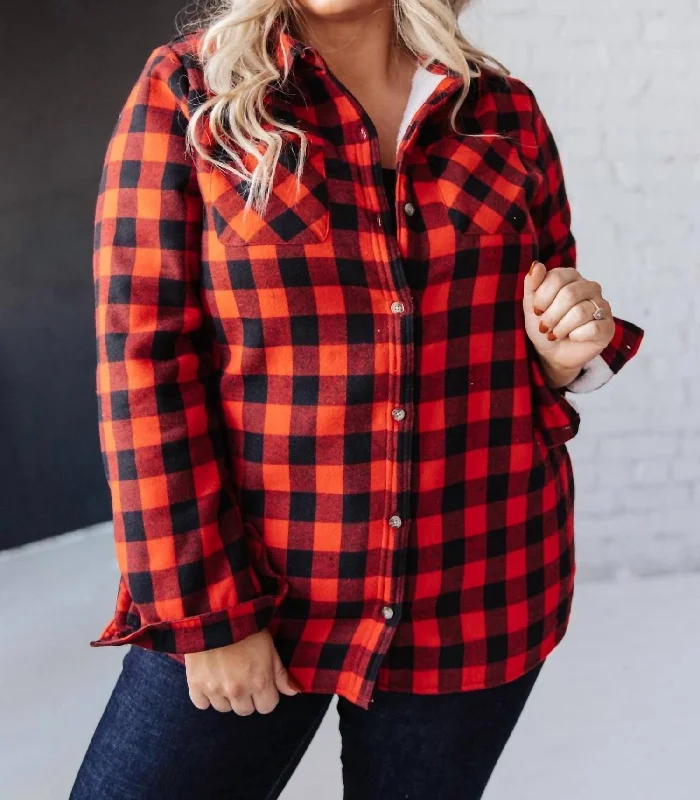 Buy Now Campfire Buffalo Plaid Jacket In Black/red