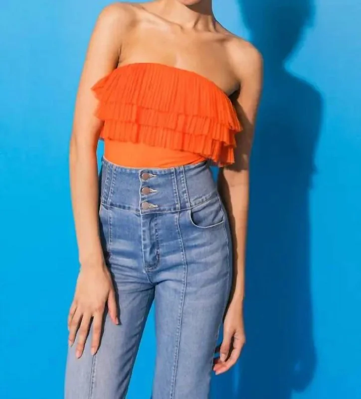 Limited Availability Catch My Charm Bodysuit In Orange