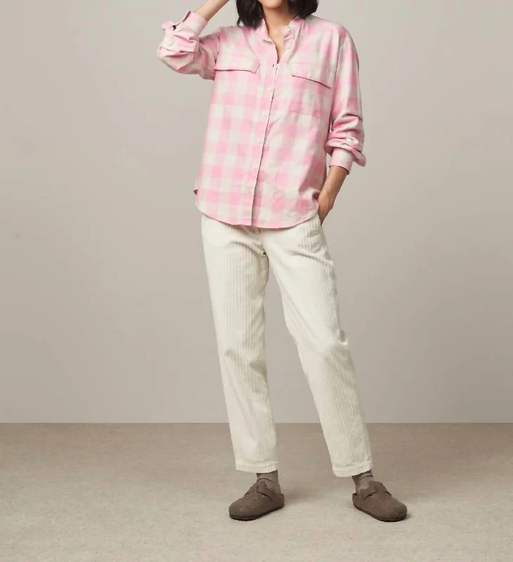 Deal Mania Claudius Flannel Shirt In Pink Plaid