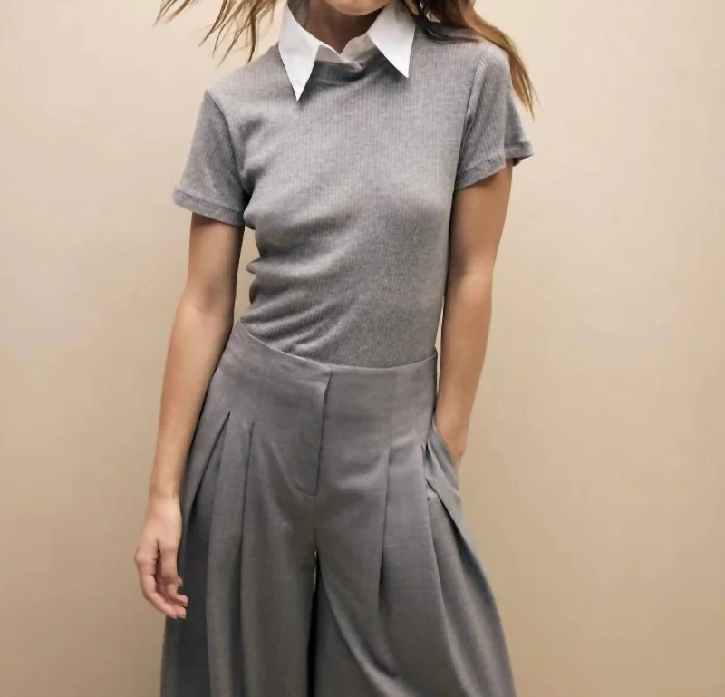 Price Blitz Collar Boy Tee In Heather Grey