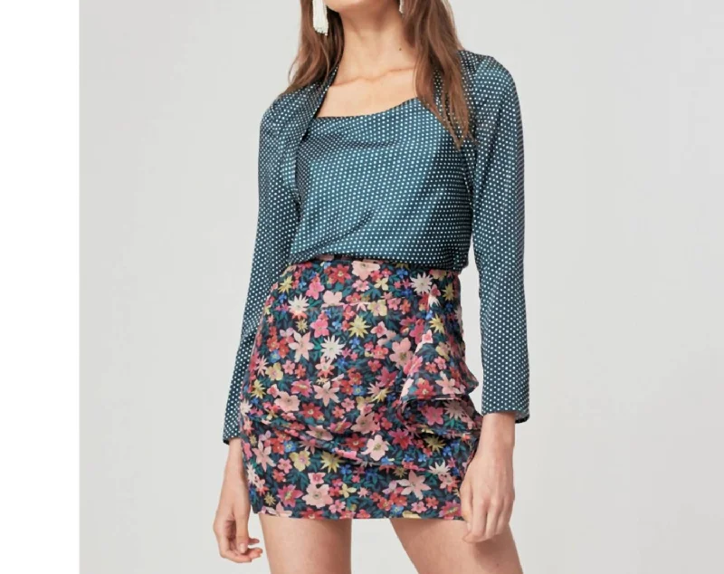 Price Drop Collective Time Flew Polka Dot Top In Blue