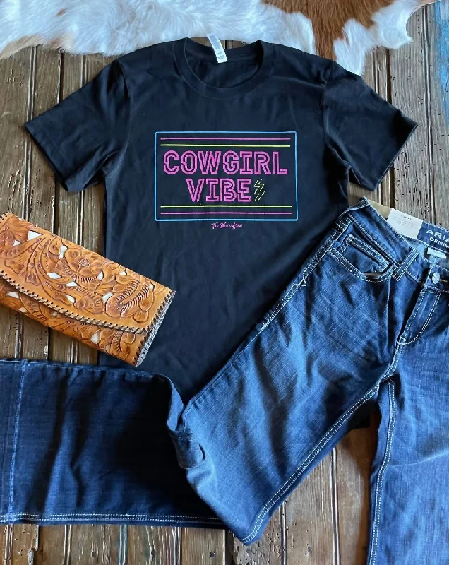 Deal Zone Cowgirl Vibes Tee In Black