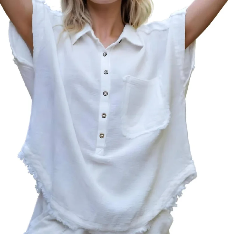 Don’t Miss Out Cut Edge Dolman Sleeve Top In Cream