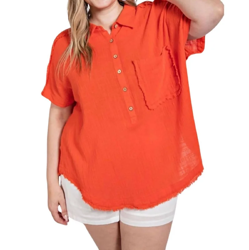 Amazing Deals Cut Edge Dolman Sleeve Top In Tomato
