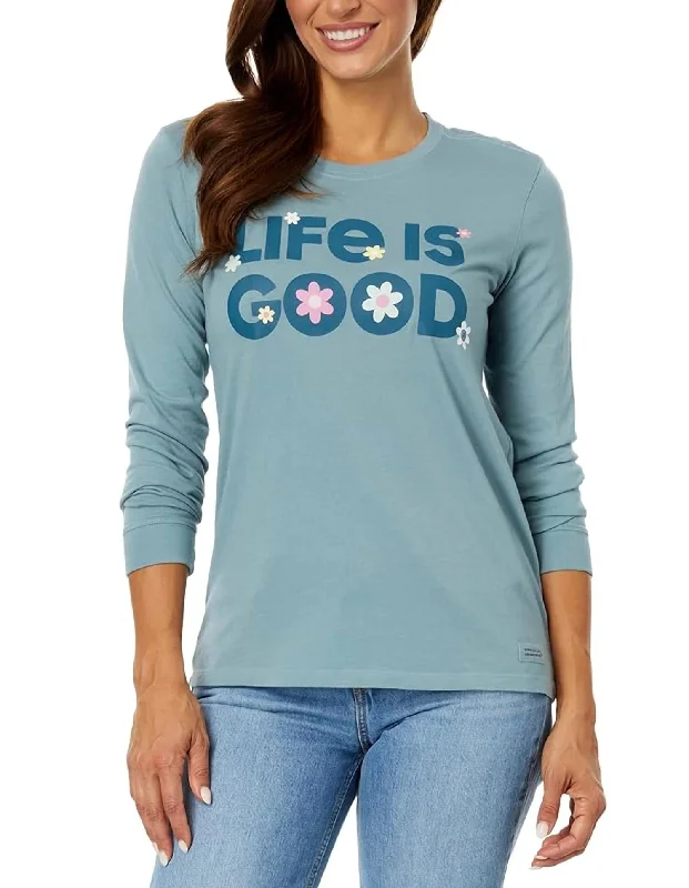 Huge Discounts Daisies Long Sleeve Tee In Smoky Blue