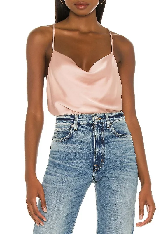 New Markdowns Diane Bodysuit In Rose Gold Luxe Satin