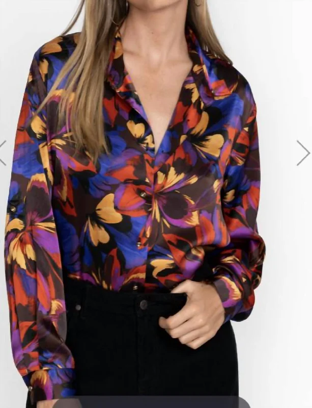 Major Savings Eclipse Blooms Silk Shirt In Multi