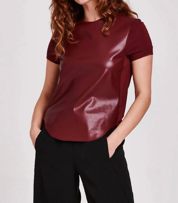 Extra Savings Elaina Vino Pleather Top In Red