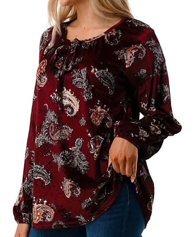 Unmissable Offer Ember Raglan Top In Wine Velvet