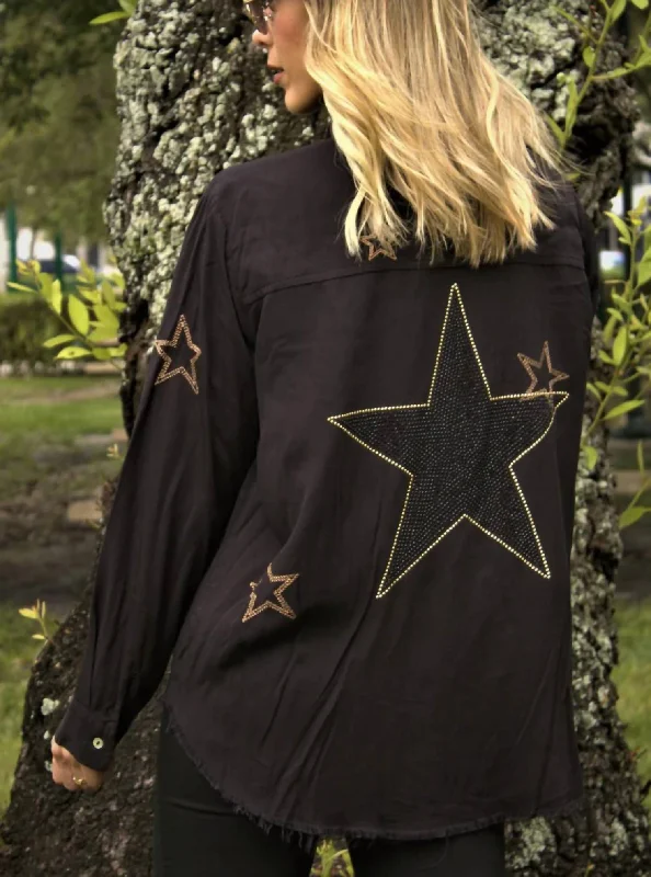 Bargain Blast Embroidered Shirt In Black