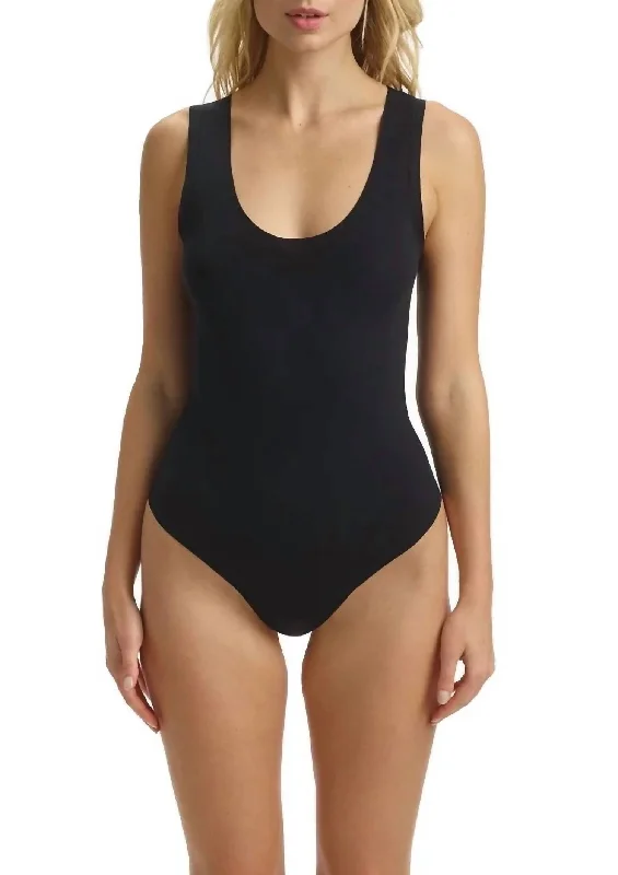 Daily Specials Essential Cotton Tank Bodysuit In Black