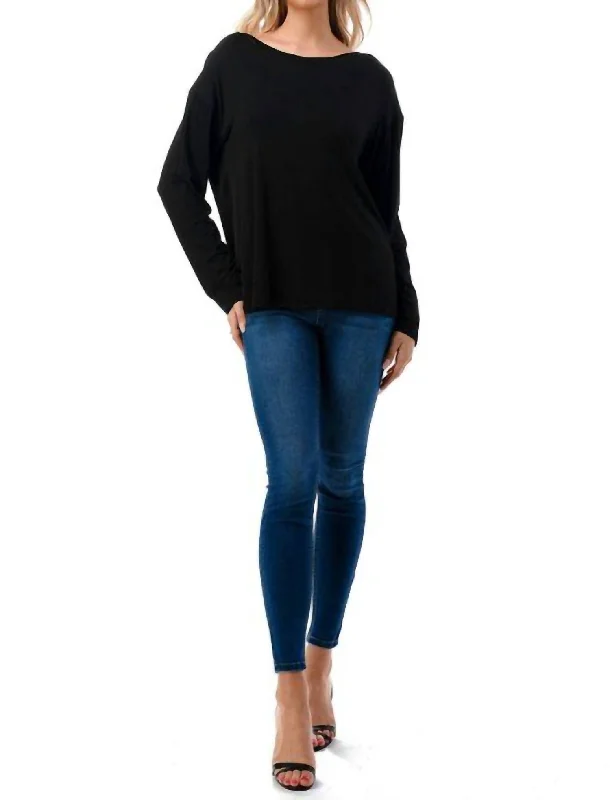 Buy More, Save More Evie Lace Back Knot Top In Black