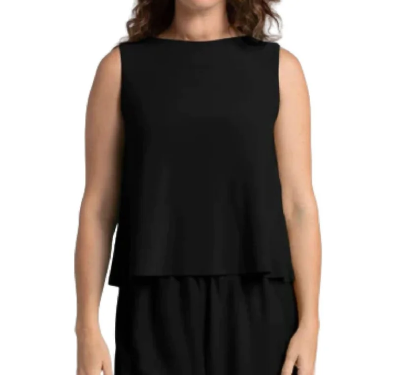 Crazy Deals Flared Shell Top In Black