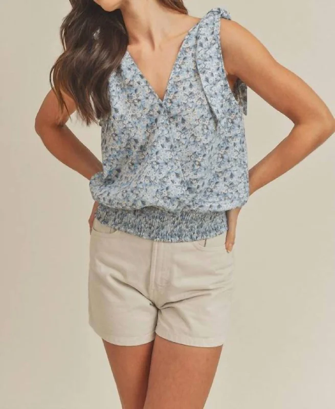 Stock Up and Save Floral Tank Blouse In Sky