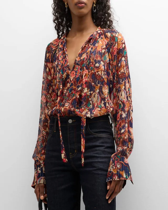Limited Time Frida Top In Port Wine Multi