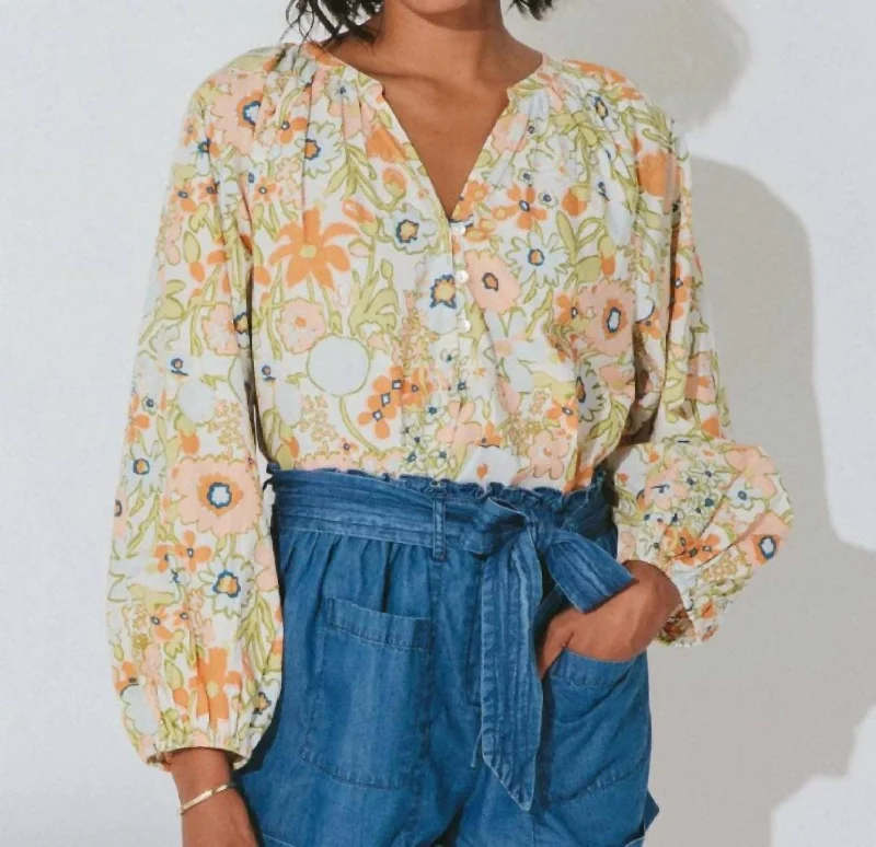 Today’s Special Galena Floral Poplin Blouse In Retro