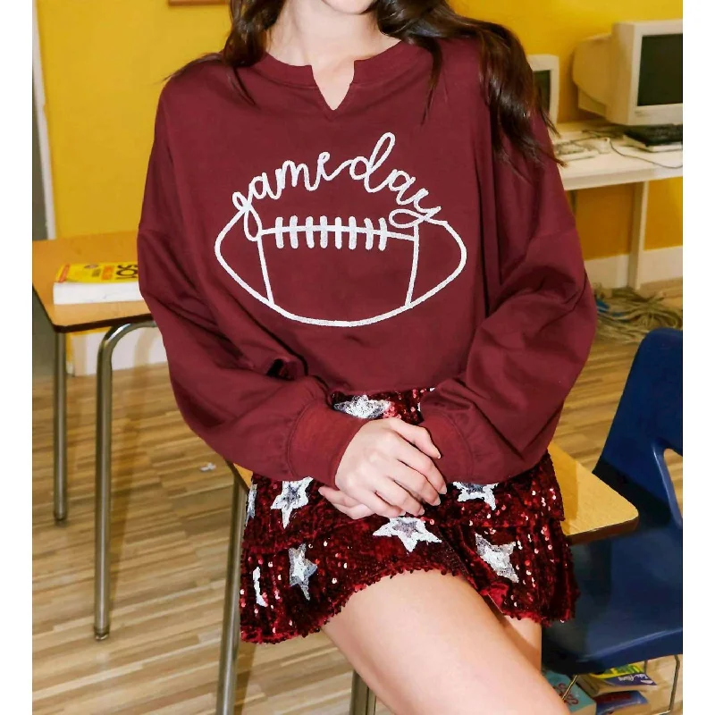 Online Exclusive Game Day Sweatshirt In Maroon