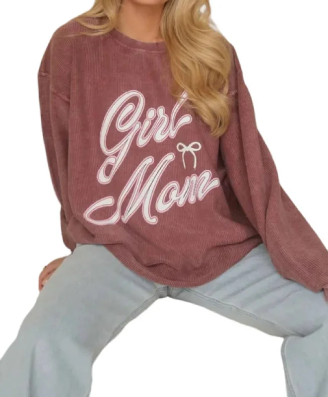 Extra Savings Girl Mom Sweatshirt In Maroon