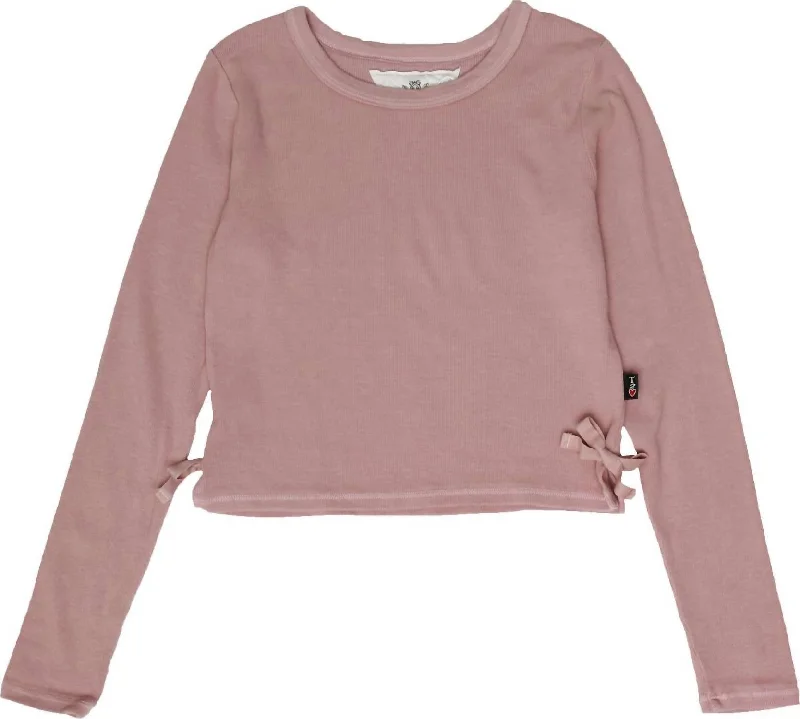 One-DAY Sale Girl's Long Sleeve Top In Rose