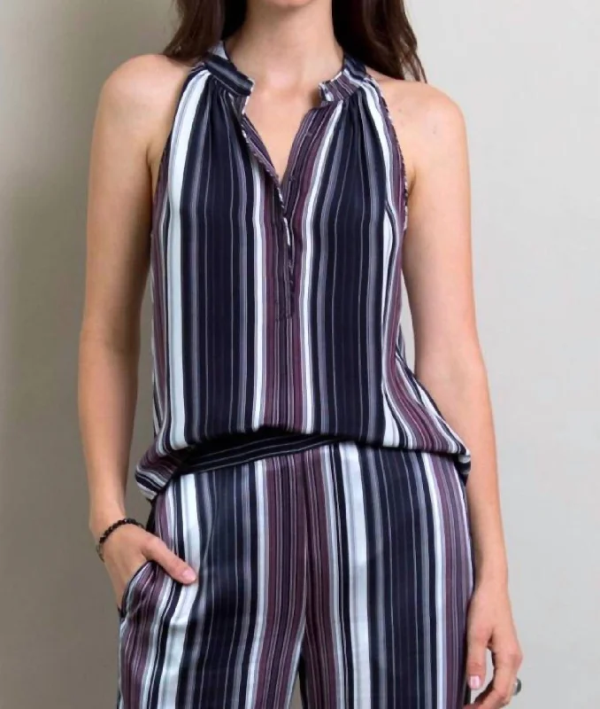 Special Price Go Stripe The Cut Print Top In Multi