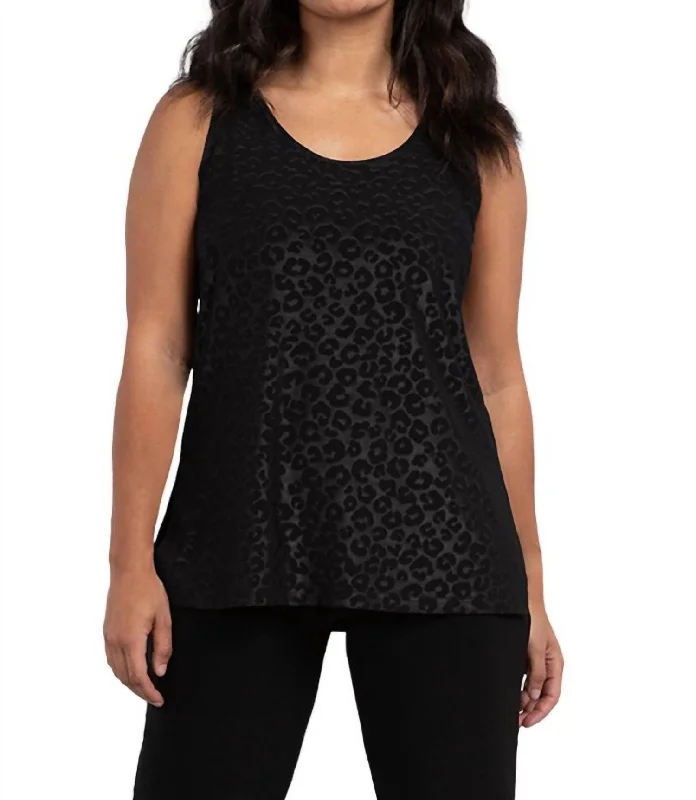 Online Only Go To Tank Relax Top In Black Emboss