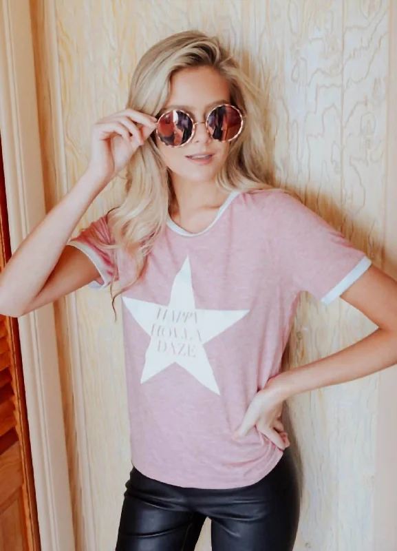 Bargain Bin Happy Holla Daze Graphic Tee In Red