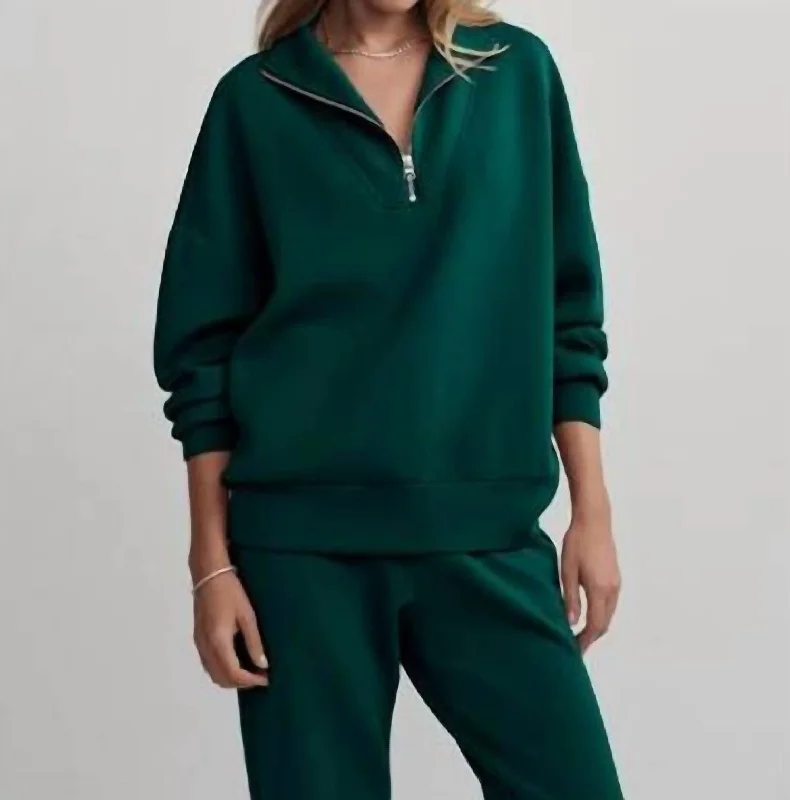 Super Savings Hawley Half Zip Sweat In Forest