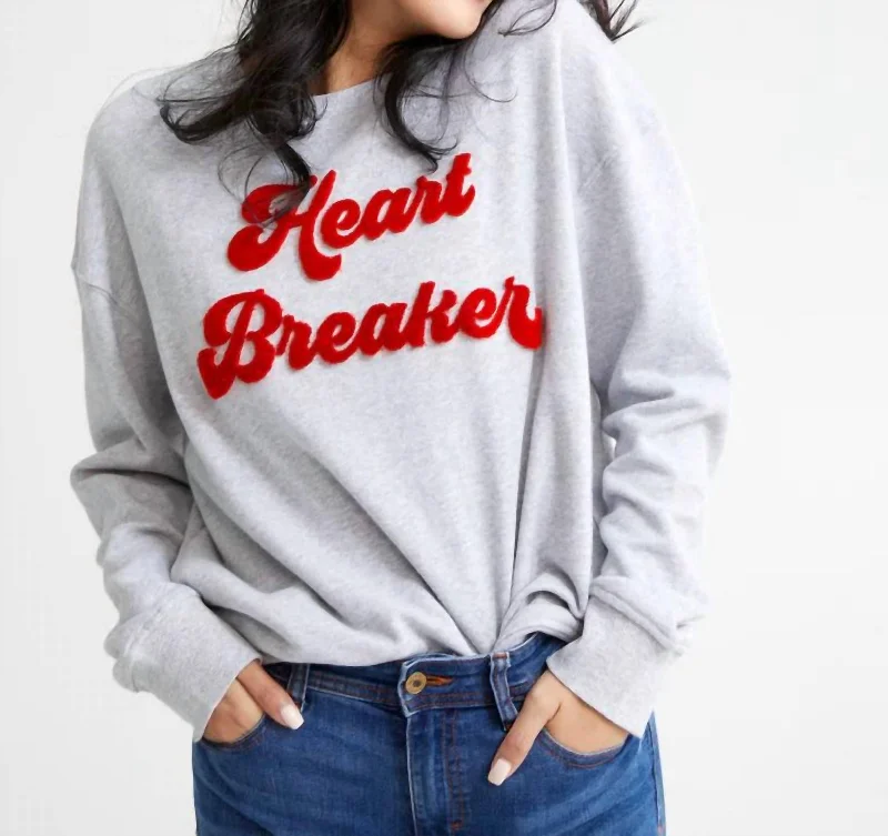 Holiday Sale Heart Breaker Sweatshirt In Grey