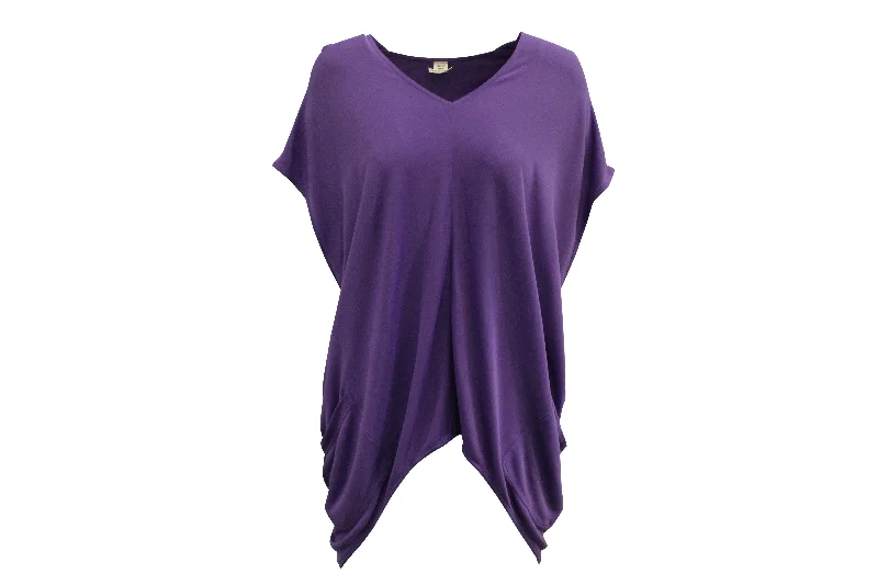 Don’t Miss Out Hermes Draped Blouse in Purple Viscose