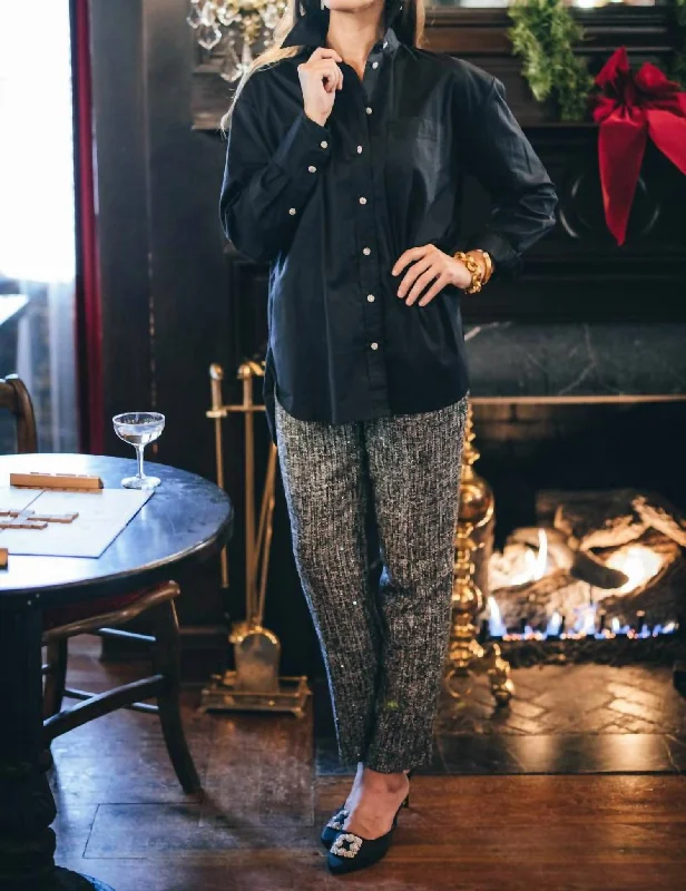 Early Bird Discount Holly Button Down Top In Black