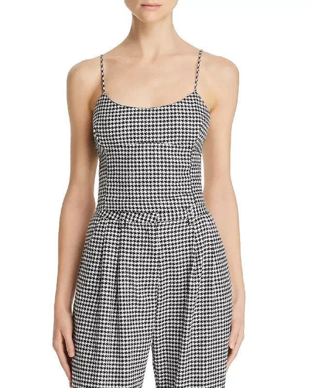 Amazing Deals Houndstooth Crop Top In Black/white