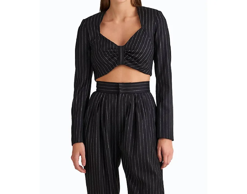 Price Buster Janelle Top In Pinstripe