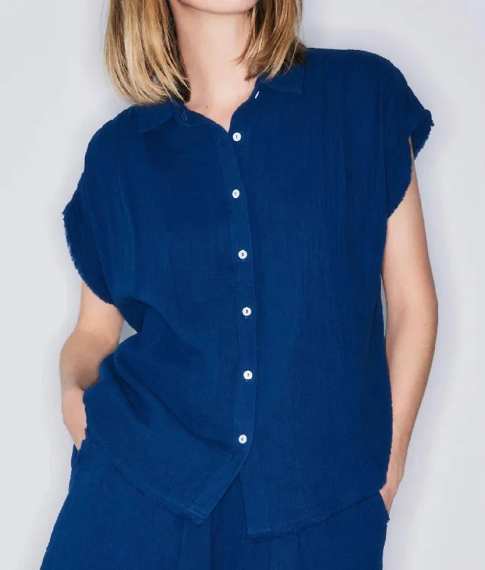 Flash Deals Jayla Batik Cotton Shirt In Blue