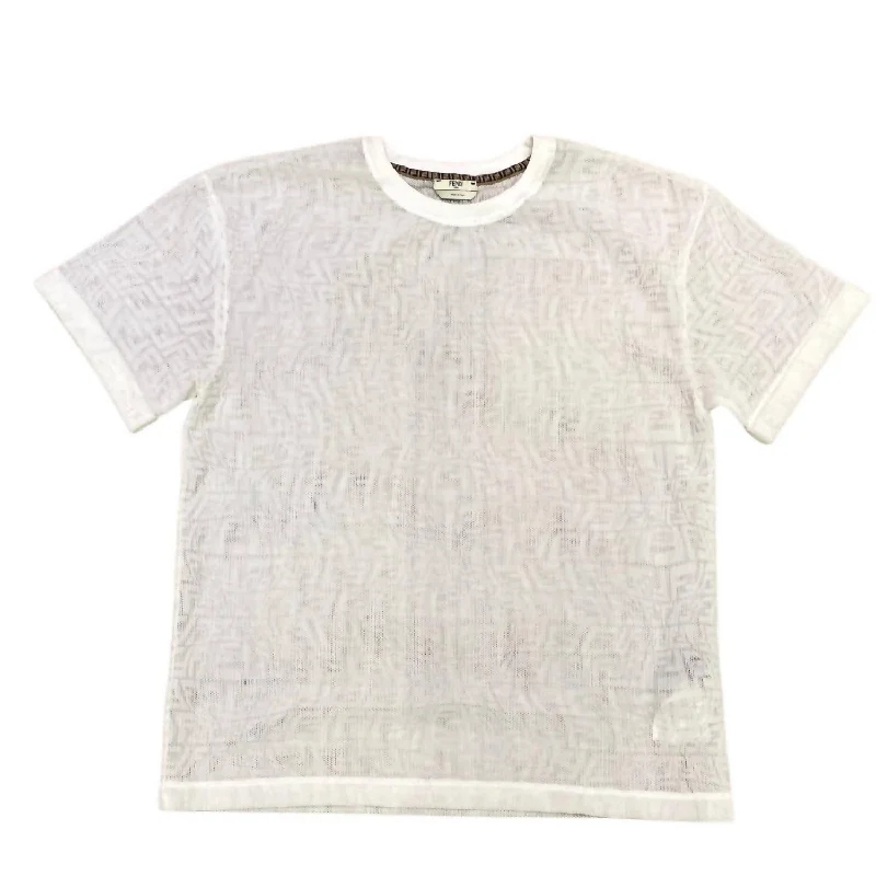 Anniversary Sale Jersey Mesh T-Shirt In White