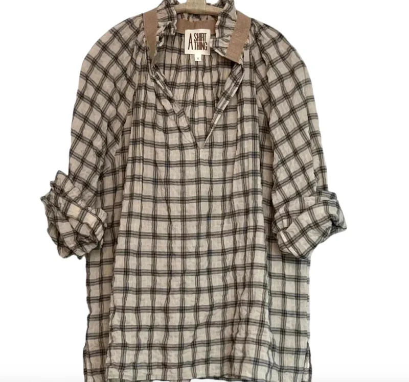 YEAR-End Clearance Josephine Plaid Shirt In Ivory