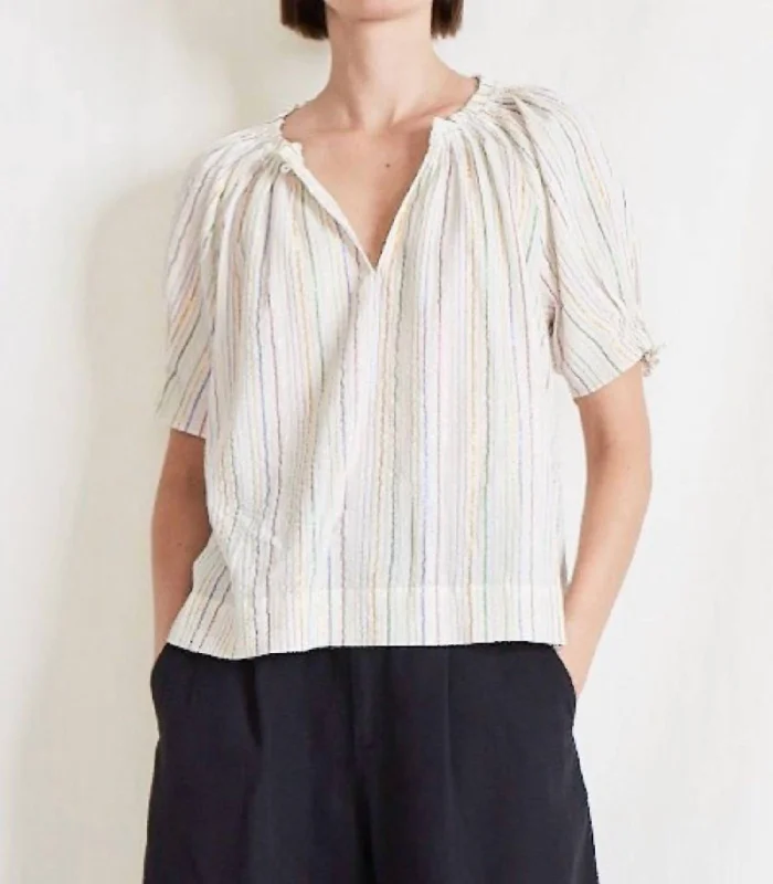 Factory Direct Sale Kasin Top In Lurex Stripes