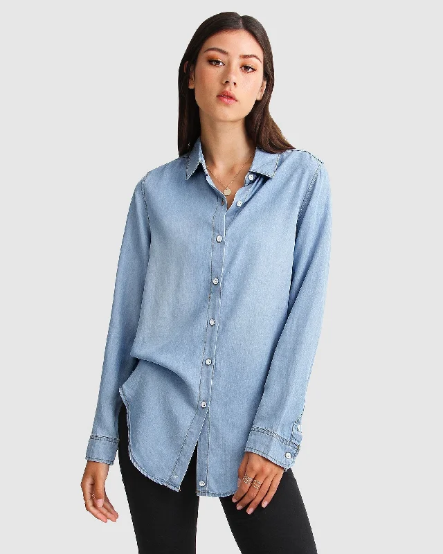 Limited Availability Keep Me Wild Denim Top