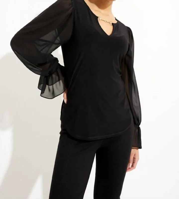 Super Sale Keyhole Detail Top In Black