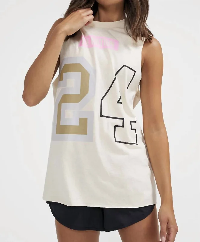 Limited Quantity Kick Off Oversized Tank In Pearled Ivory