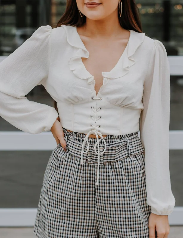 New Deals Let's Catch Up Corset Top In Ivory