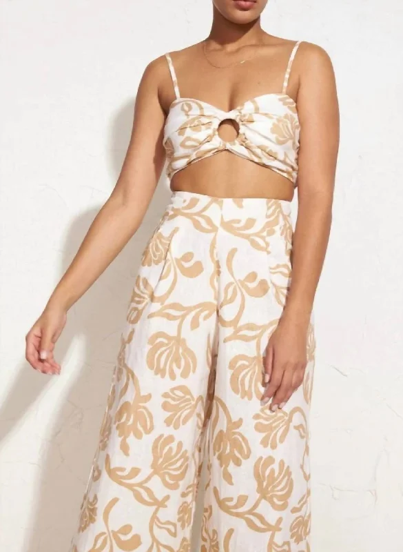 Markdowns Liberta Top In Ensola Floral Print Oat