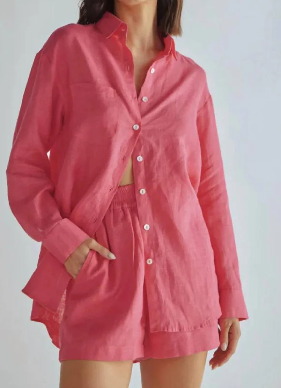 Value Deals Linen Shirt In Pink