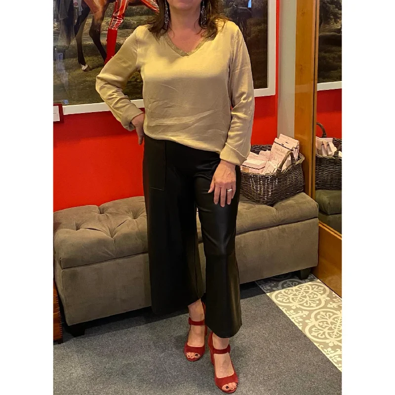 Huge Discounts Long Sleeve Satin Sparkle Collar Blouse In Gold