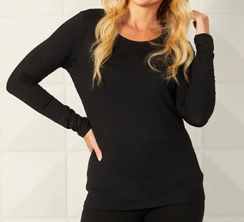 Crazy Savings Long Sleeve Top In Black