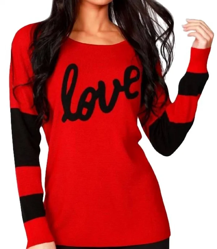 Can't Miss Love Scoop Neck Pullover In Fireblack