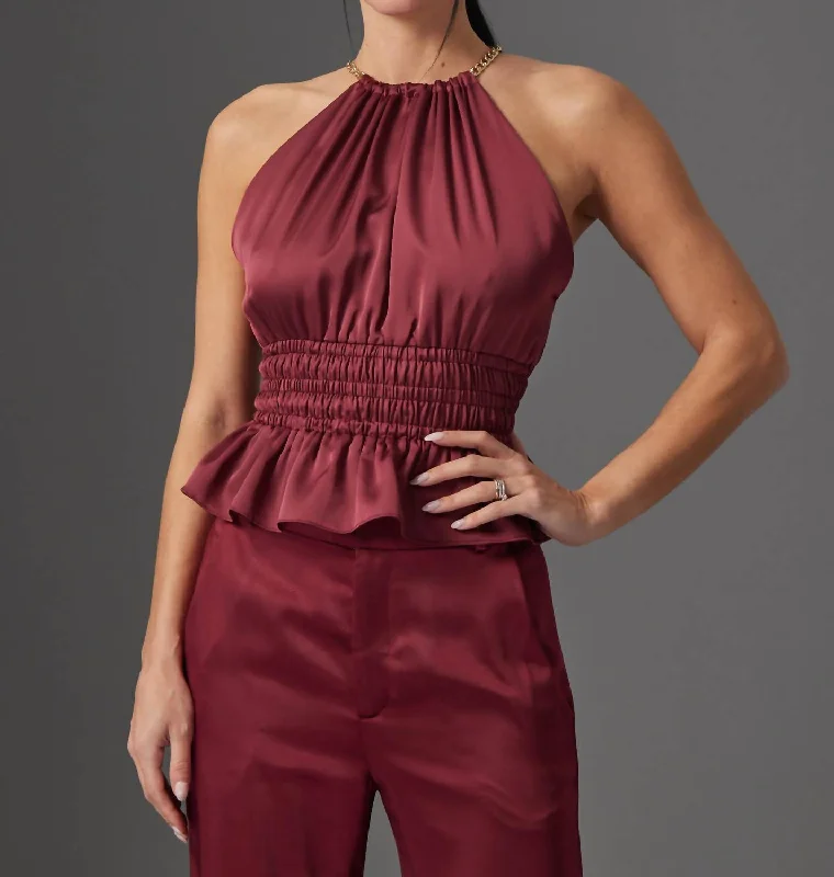Members Only Lulu Top In Burgandy