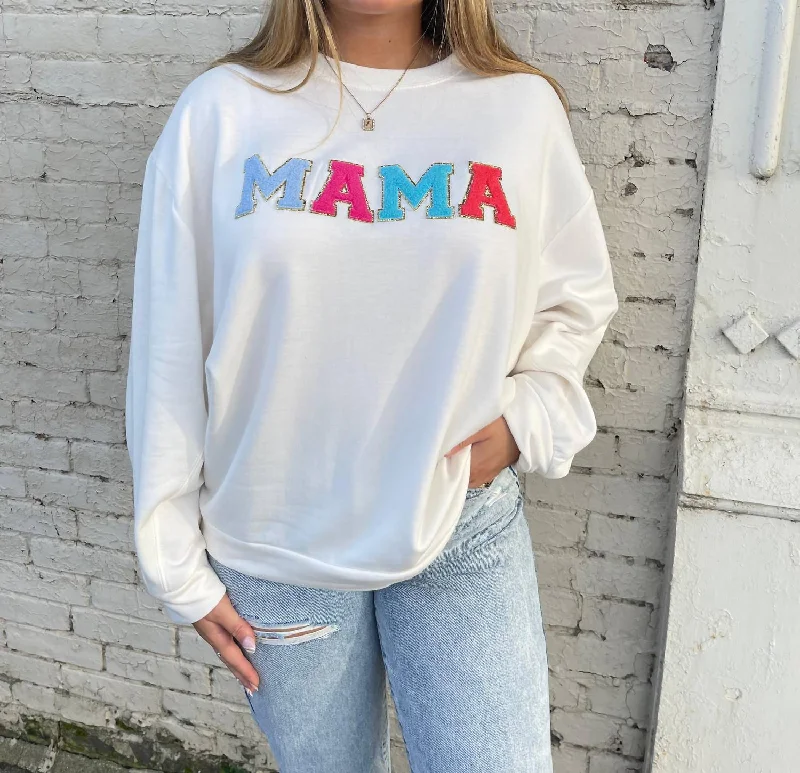 Lowest Prices Mama Chenille Patch Sweatshirt In Cream