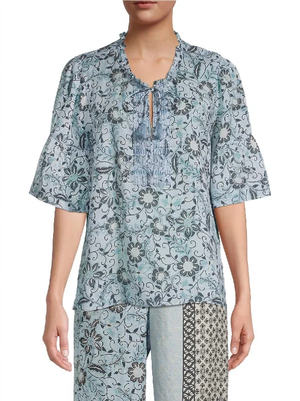Super Deal Marrakesh Embroidered Peasant Top In Multi
