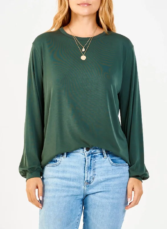 Limited Time Discount Matilda Basic Long Sleeve Top In Emerald